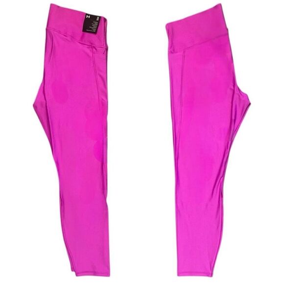 Under Armour UA Vivid Magenta Pink Tech HeatGear High Waisted Leggings Size 2XL - Picture 8 of 13